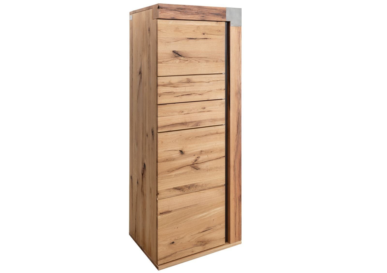 Massivmoebel24 Highboard (Wildeiche / Zerreiche 53x45x142 natur NEW AMSTERDAM #06), Wildeiche / Zerreiche 53x45x142 natur NEW AMSTERDAM #06