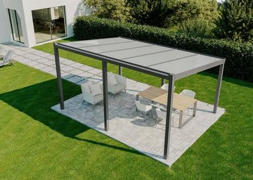 Terrando Terrassendach Terrassenüberdachung Classic freistehend, BxT: 500x300 cm, Grau