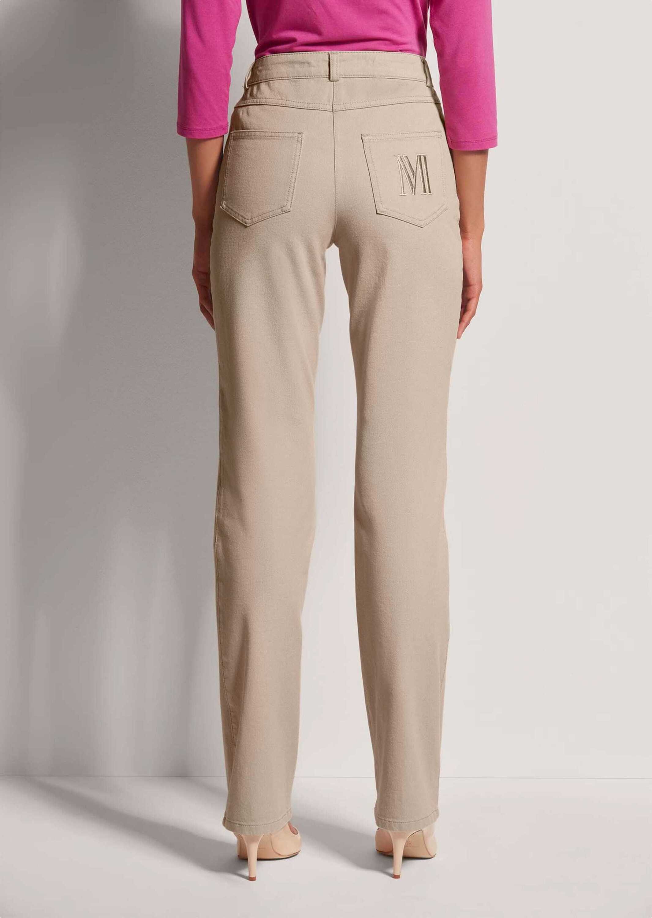 MADELEINE Gerade Jeans Schmale Jeans im Five-Pocket-Style Basichose mit Formbund, Gürtelschlaufen und Knöchellang
