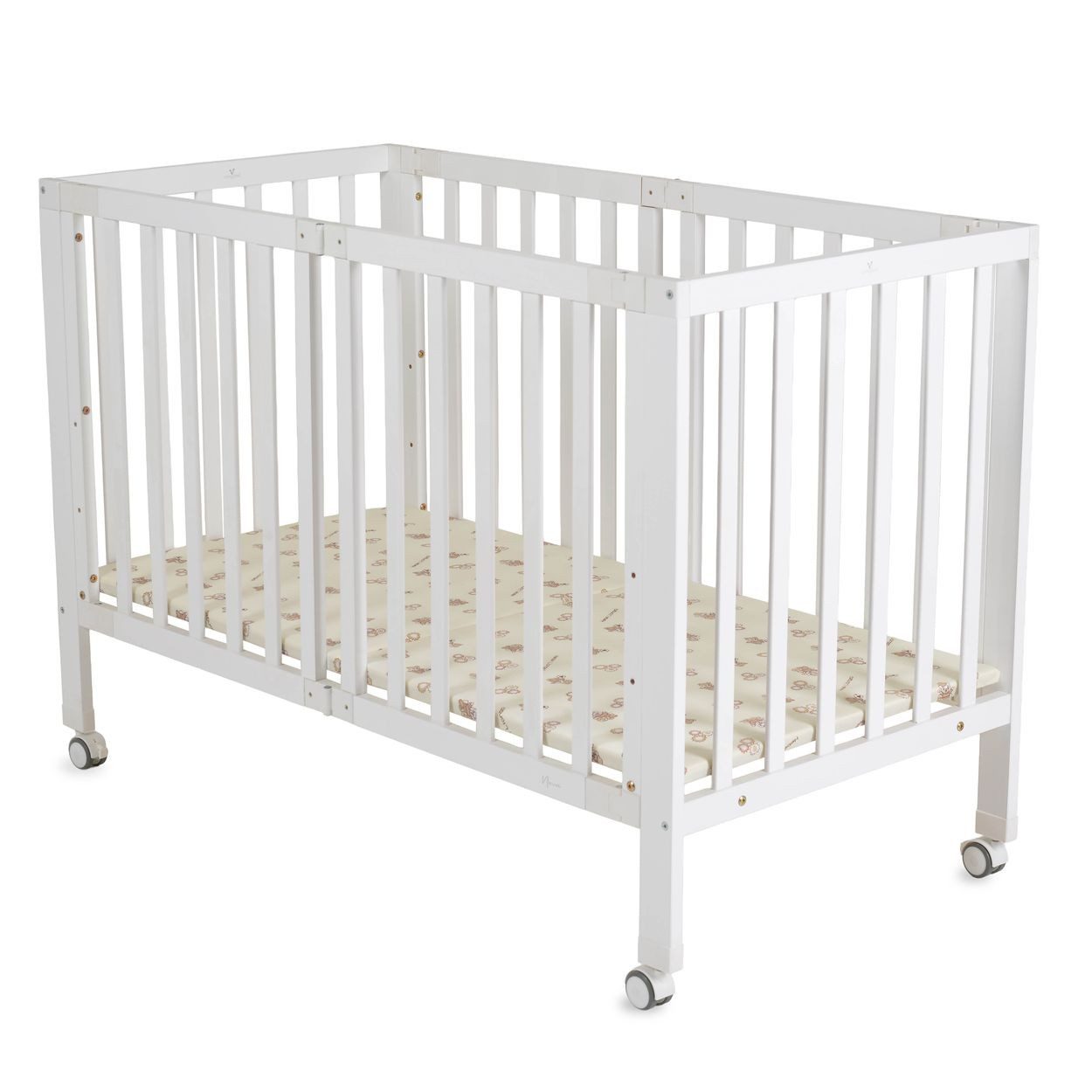Cangaroo Komplettbett Baby Gitterbett Nova Holz, faltbar, höhenverstellbar, Matratze, Räder