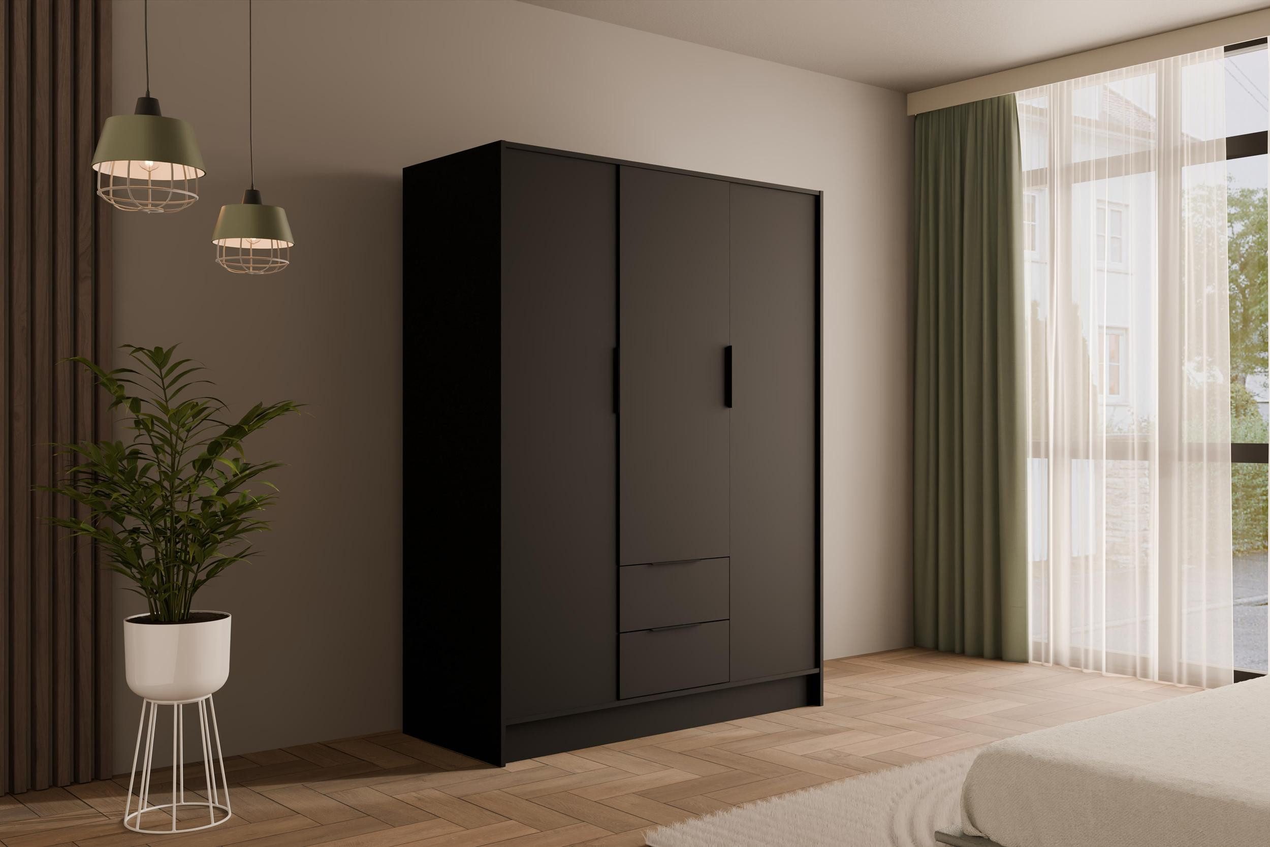 ALTDECOR Drehtürenschrank KOLIN (Kleiderschrank Garderobenschrank mit viel Stauraum, Moderner Schrank) Vielseitiger Drehtürenschrank mit Spiegeltüren Spiegel Flügeltüren