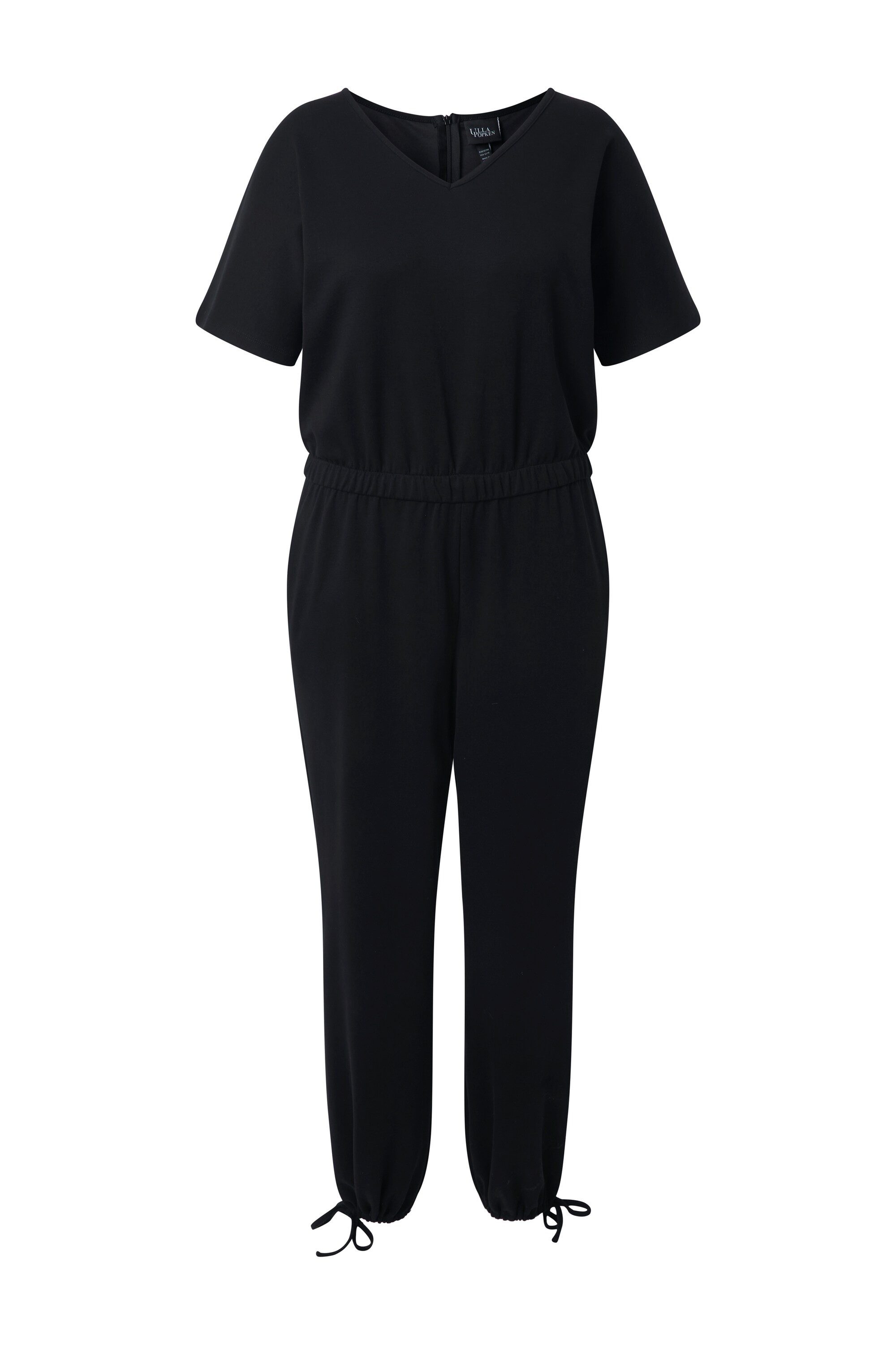Ulla Popken Funktionshose Jumpsuit V-Ausschnitt elastische Taille