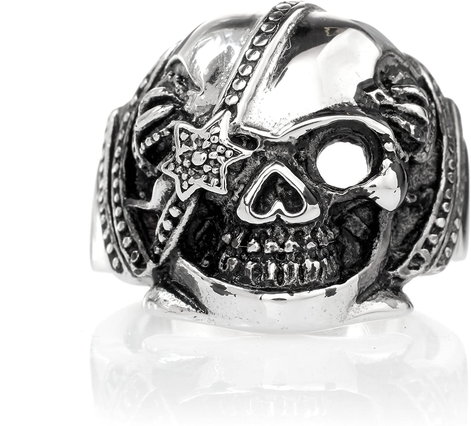 Karisma Fingerring Karisma Edelstahl 316L Ring -Totenkopf Pirat Gothic - Hoch Poliert - SRSK008 - 67 (21.3)