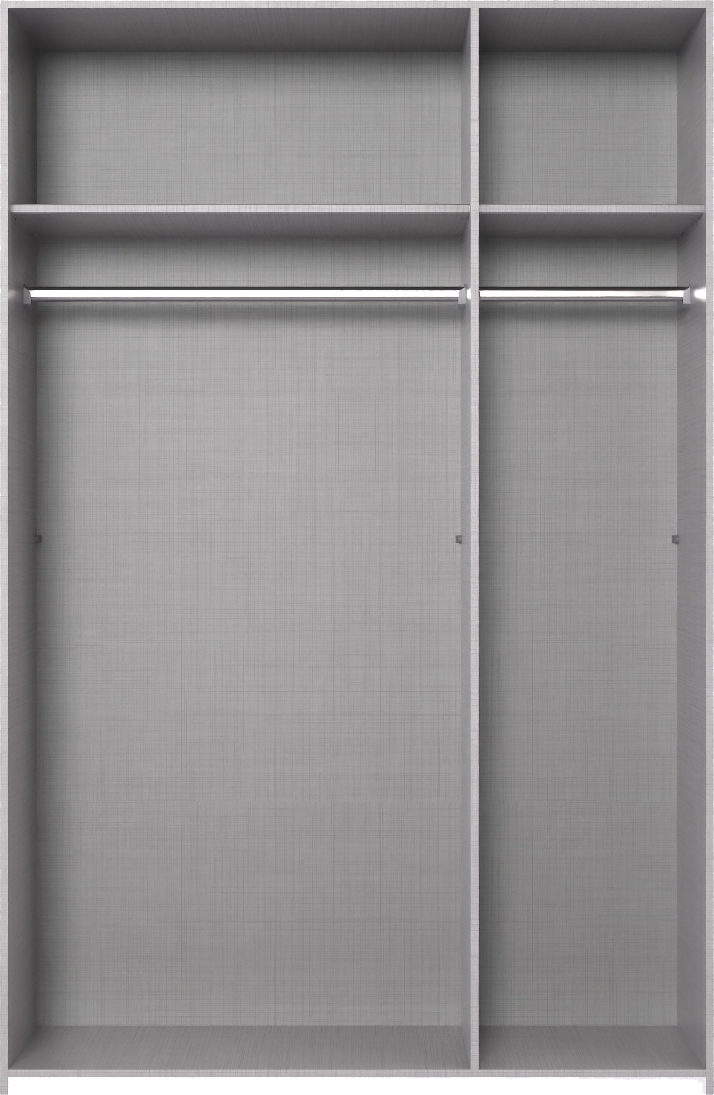 möbel-direkt.de Schwebetürenschrank Ulm in Saharagrau mit Aufleistungen in Schwarz (komplett, 1-St., Schwebetürenschrank in verschiedenen Varianten wählbar) Made in Germany, schwarze Aufleistungen