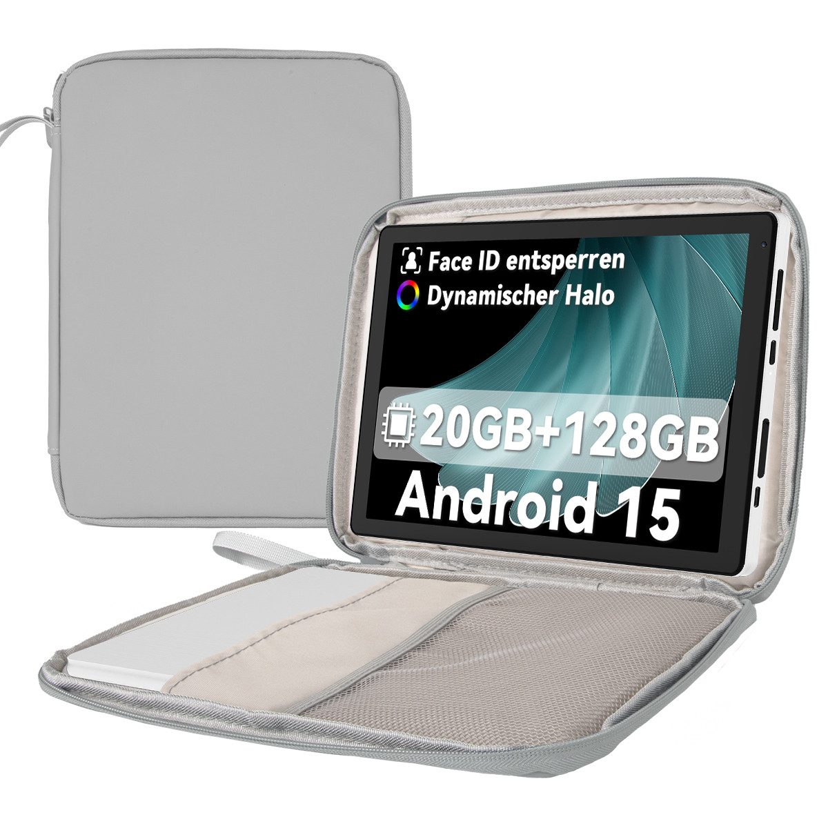 BUFO 10,4 Zoll Android 128GB+1TB Erweiterung HD 1280x800 WiFi 6 Tablet (10,4", 128 GB, Android, 2,4/5G WiFi, Android 15, 20(3+17)GB RAM, Dual-Kamera)