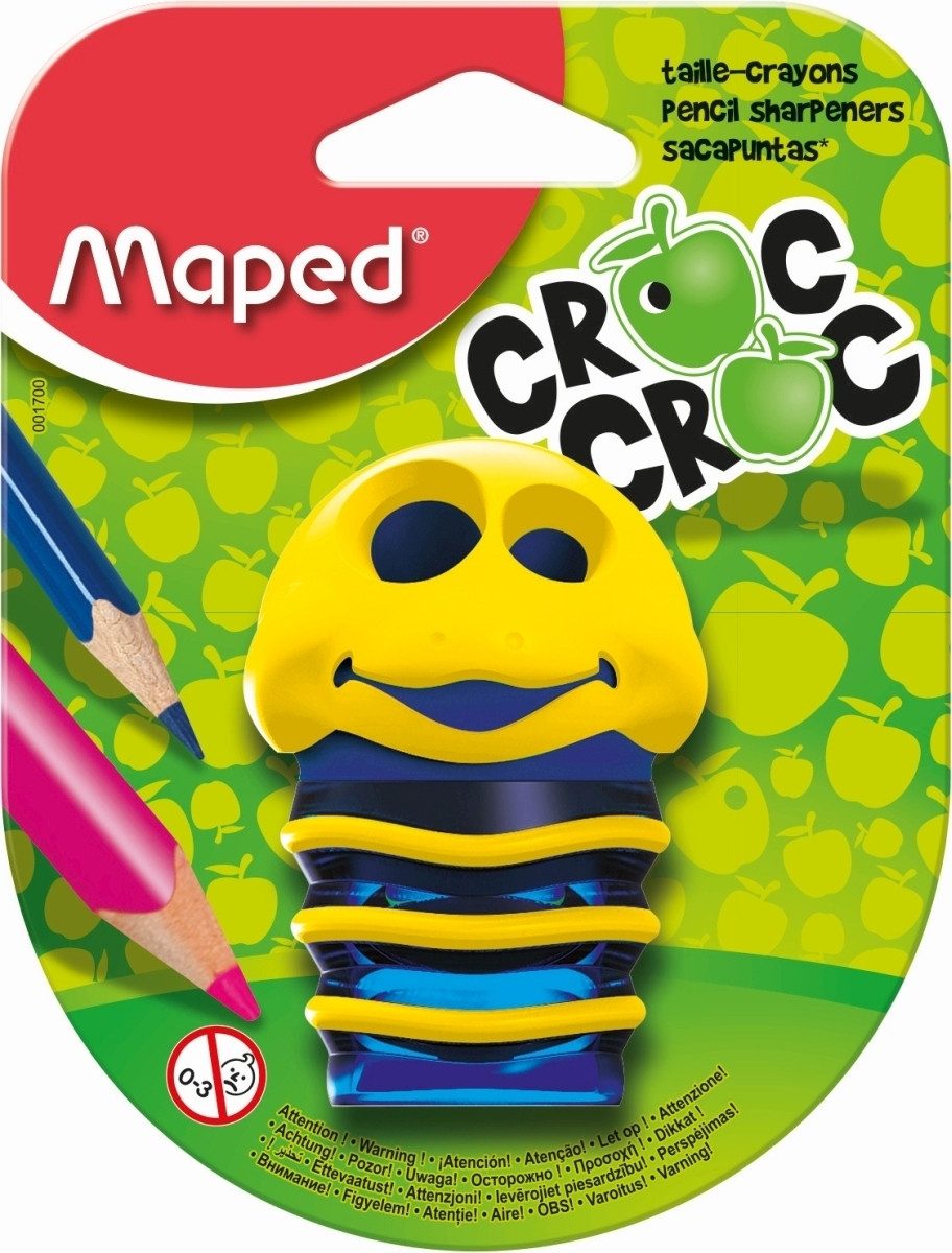 MAPED Anspitzer Spitzer mit Auffangbehälter Croc Croc 2 Stiftgrößen farbig sortiert Bl
