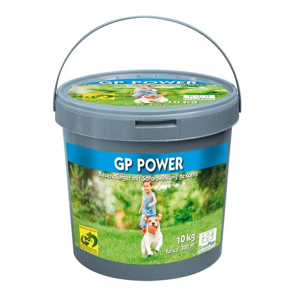 GreenPlan Rasendünger Power mit Sofortwirkung 10kg Eimer 300 m² NPK-Dünger 12+5+5(3)