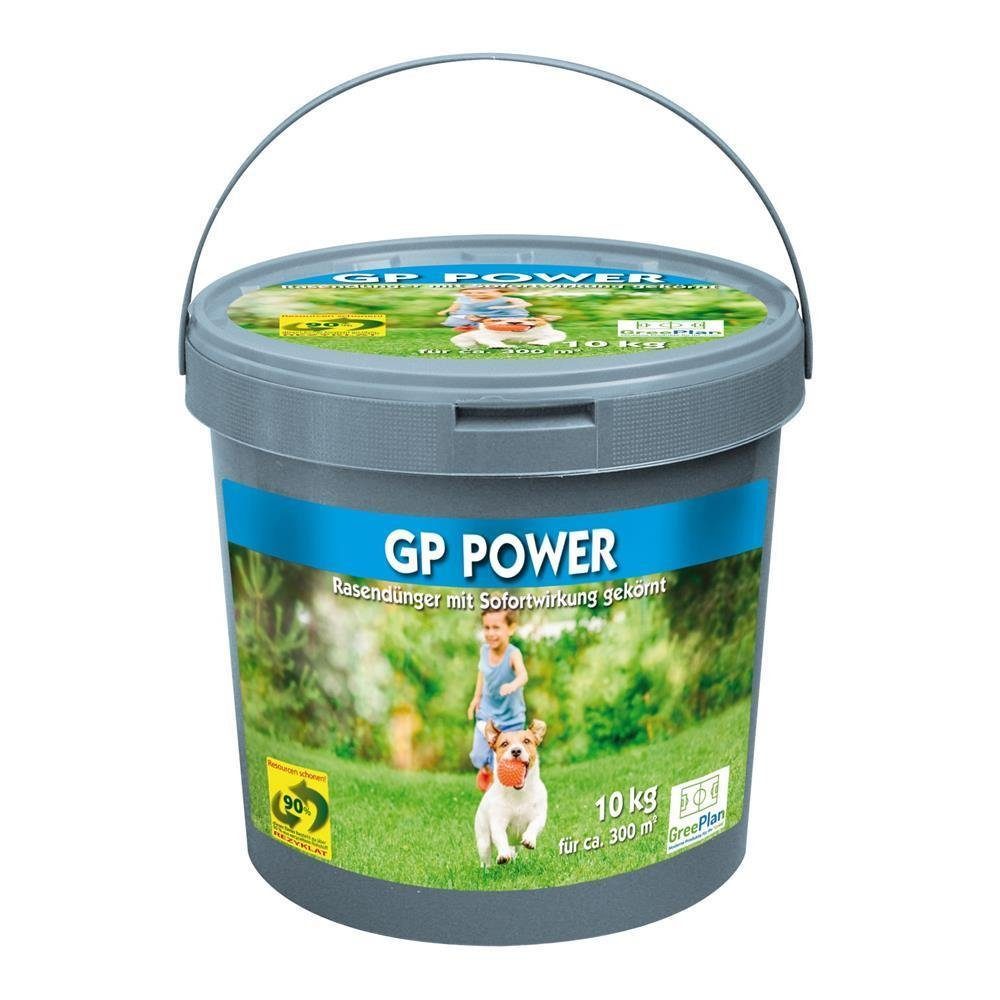 ᐅ GreenPlan Rasendünger Power mit Sofortwirkung 10kg Eimer 300 m² NPK