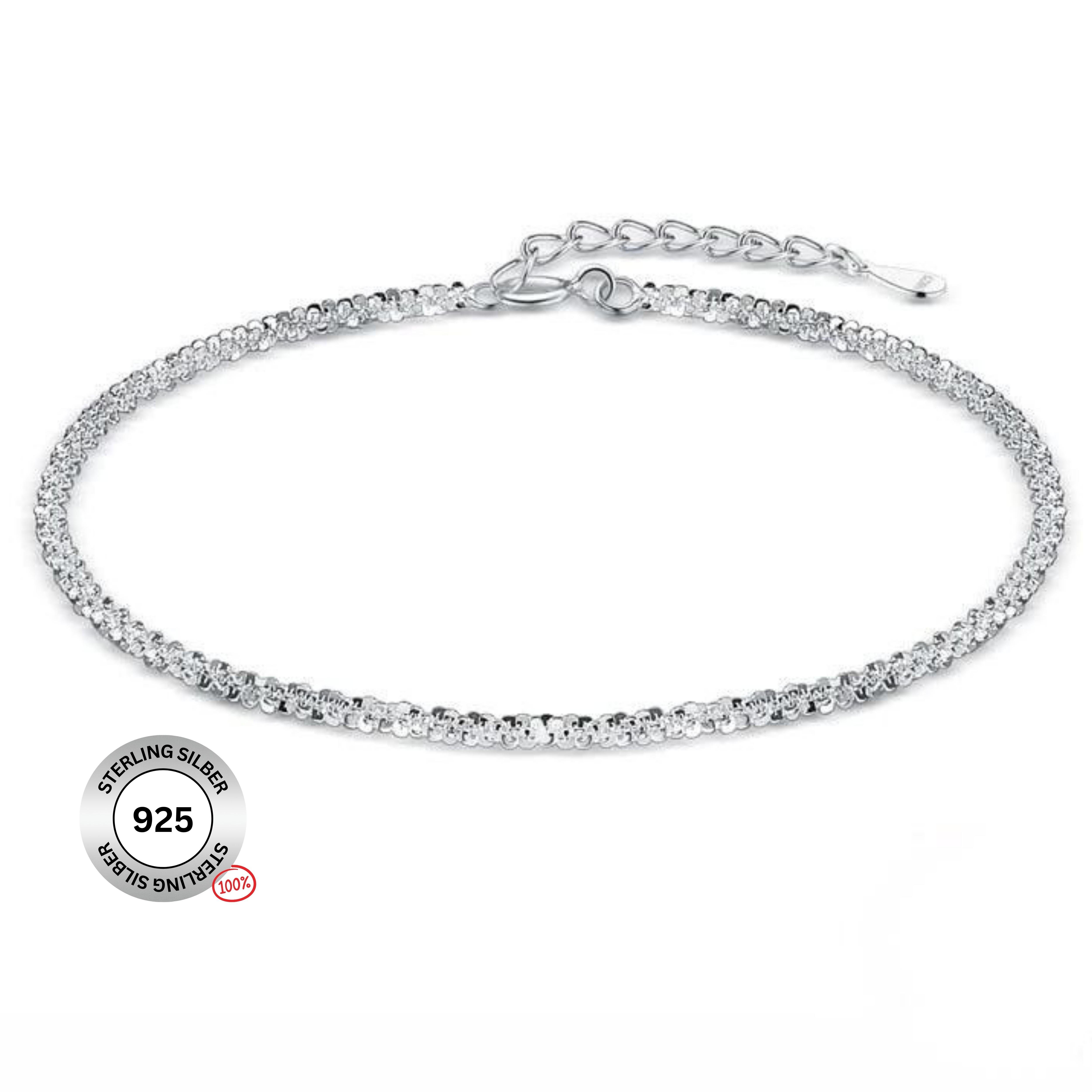 Felino Silberarmband Armband Armkette Damen Frauen Schlicht Filigran Geschenk Schmuckset (1-tlg), 925 Sterling Silber
