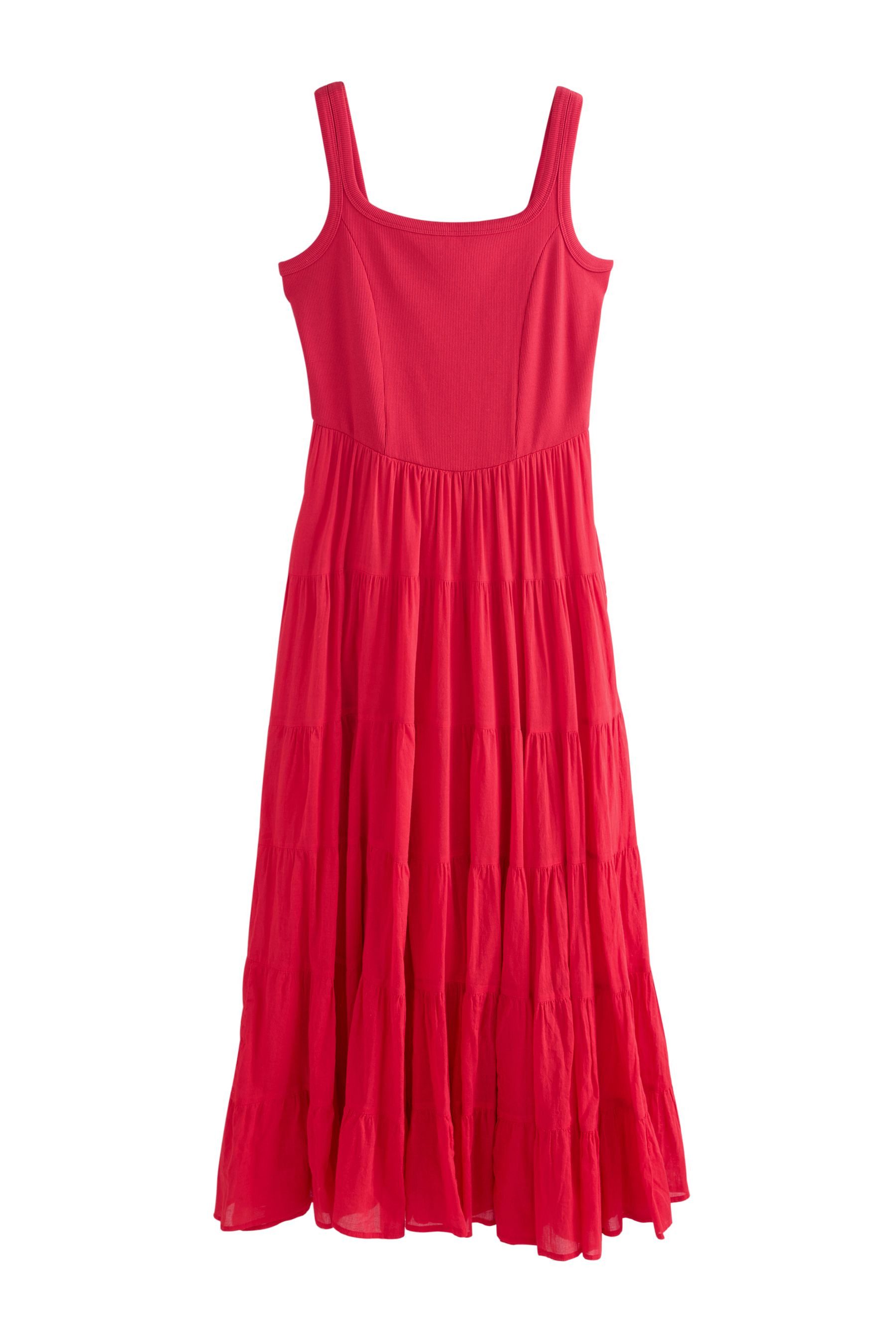 Next Midikleid Gestuftes, ärmelloses Sommerkleid in Midilänge (1-tlg)