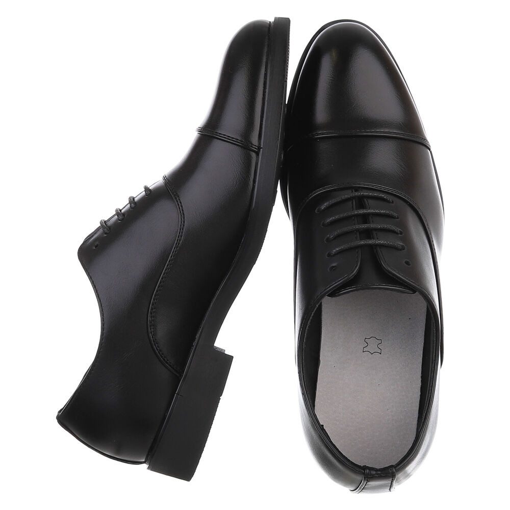 Coolwalk Herrenschnürschuh elegant mit Kappe und Schnürung Schnürschuh (91977251) Blockabsatz Business-Schuhe in Schwarz – Bild 2 von 5