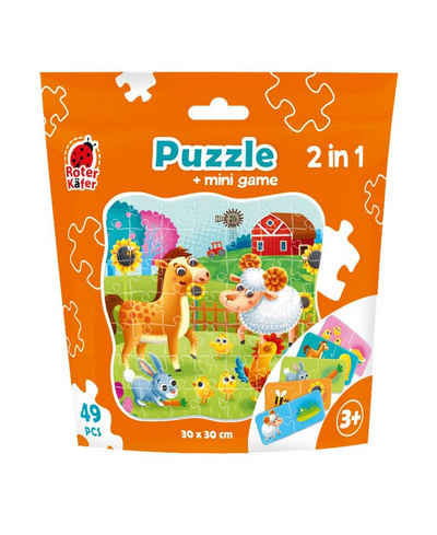 Käfer Puzzle Puzzle in stand-up pouch "2 in 1. Farm" RK1140-05, 49 Puzzleteile