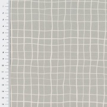 Stoff Baumwollstoff Digitaldruck Patchworkstoff Gitter Karo grau 1,40m, Digitaldruck