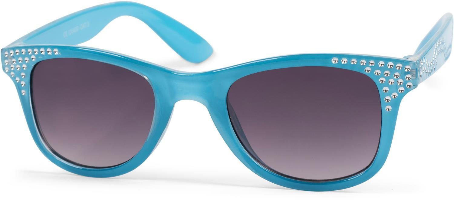 styleBREAKER Sonnenbrille (1-St) Getönt Gestell Blau / Glas Grau Verlauf