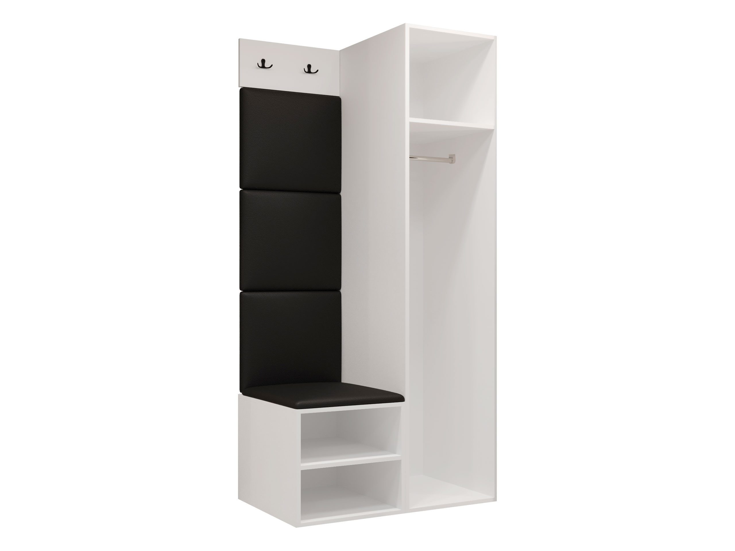 MIRJAN24 Garderoben-Set Medi III, (Drehtürenschrank, Schuhschrank, 4x Paneel 42x42), 2 Kleiderhaken für Kleidung