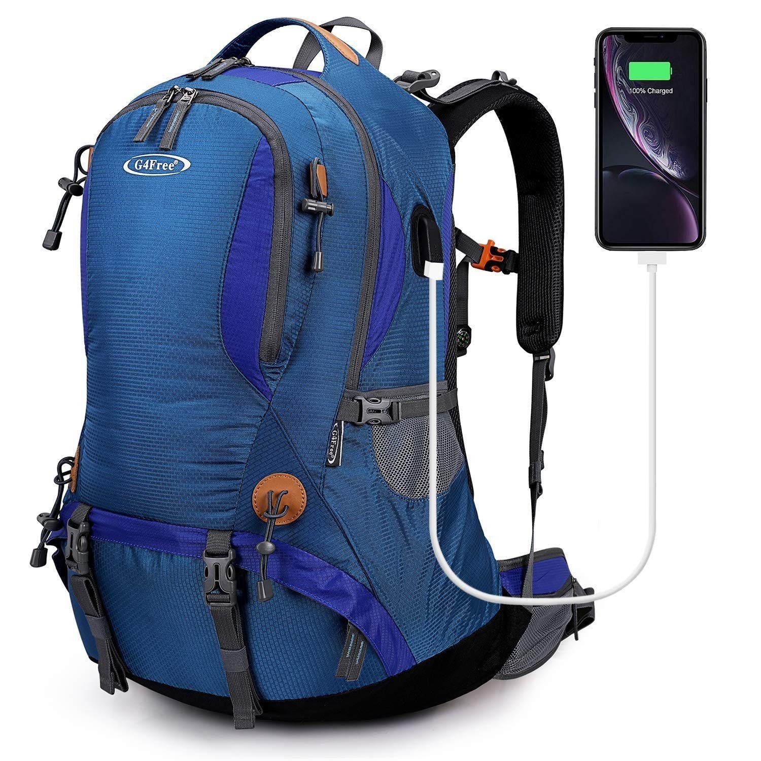 G4Free Wanderrucksack Wasserdicht 50L Wanderrucksack mit Regenhülle, 50-Liter-wasserdichter Wanderrucksack
