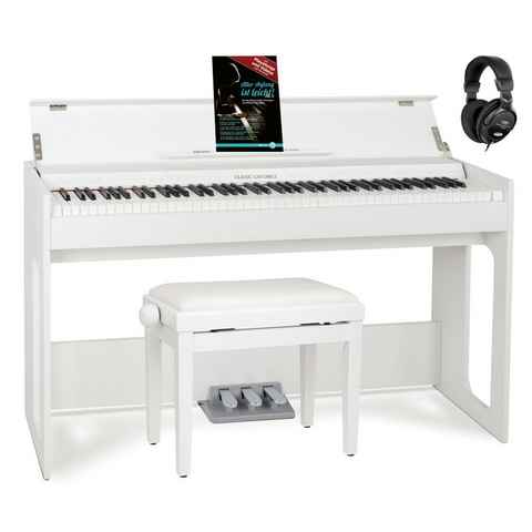 Classic Cantabile Digitalpiano DP-S1 E-Piano Set - 88 gewichtete Tasten mit Hammermechanik (Spar-Set, inkl. Klavierbank, Kopfhörer & Schule), Anschlagdynamik - 10 Klänge - Slimline-Design