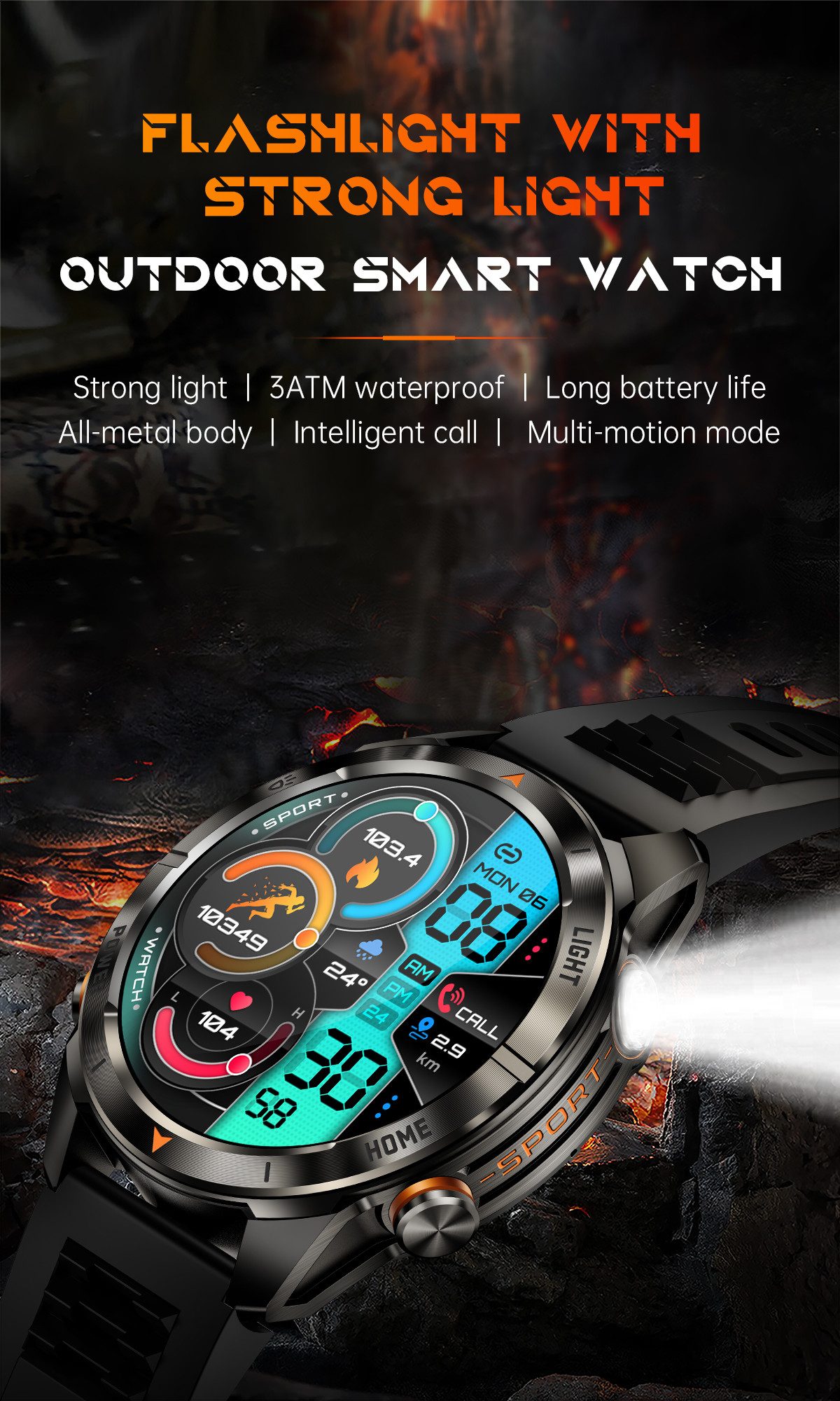 Zevelora Herren's Telefonfunktion IPX8-3ATM Wasserdicht Fitness-Tracker Smartwatch (1.46 Zoll, Android/iOS), Stilvolle Fitnessuhr mit Herzfrequenz, Schlafanalyse & Musiksteuerung