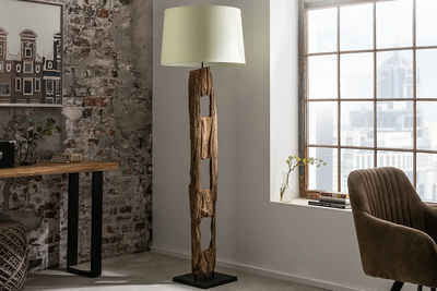 riess-ambiente Stehlampe BARRACUDA 177cm weiß / natur, ohne Leuchtmittel, Wohnzimmer · Massivholz · mit Lampenschirm · Industrial Design