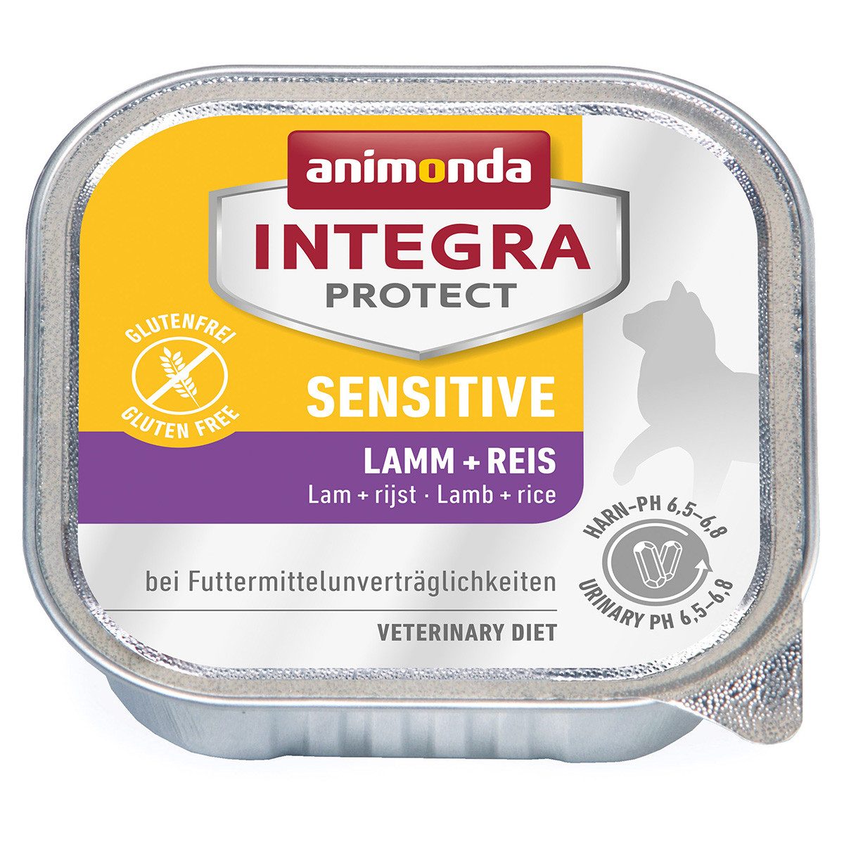 Animonda Integra Protect Sensitiv mit Lamm & Reis 100 g - 16 Stück, Nassfutter für: Katze