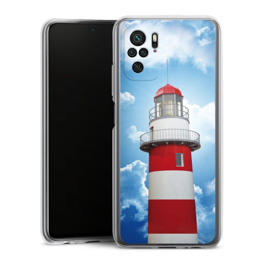 DeinDesign Handyhülle Leuchtturm Wolke Himmel Leuchtturm, Xiaomi Redmi Note 10 4G Silikon Hülle Bumper Case Handy Schutzhülle
