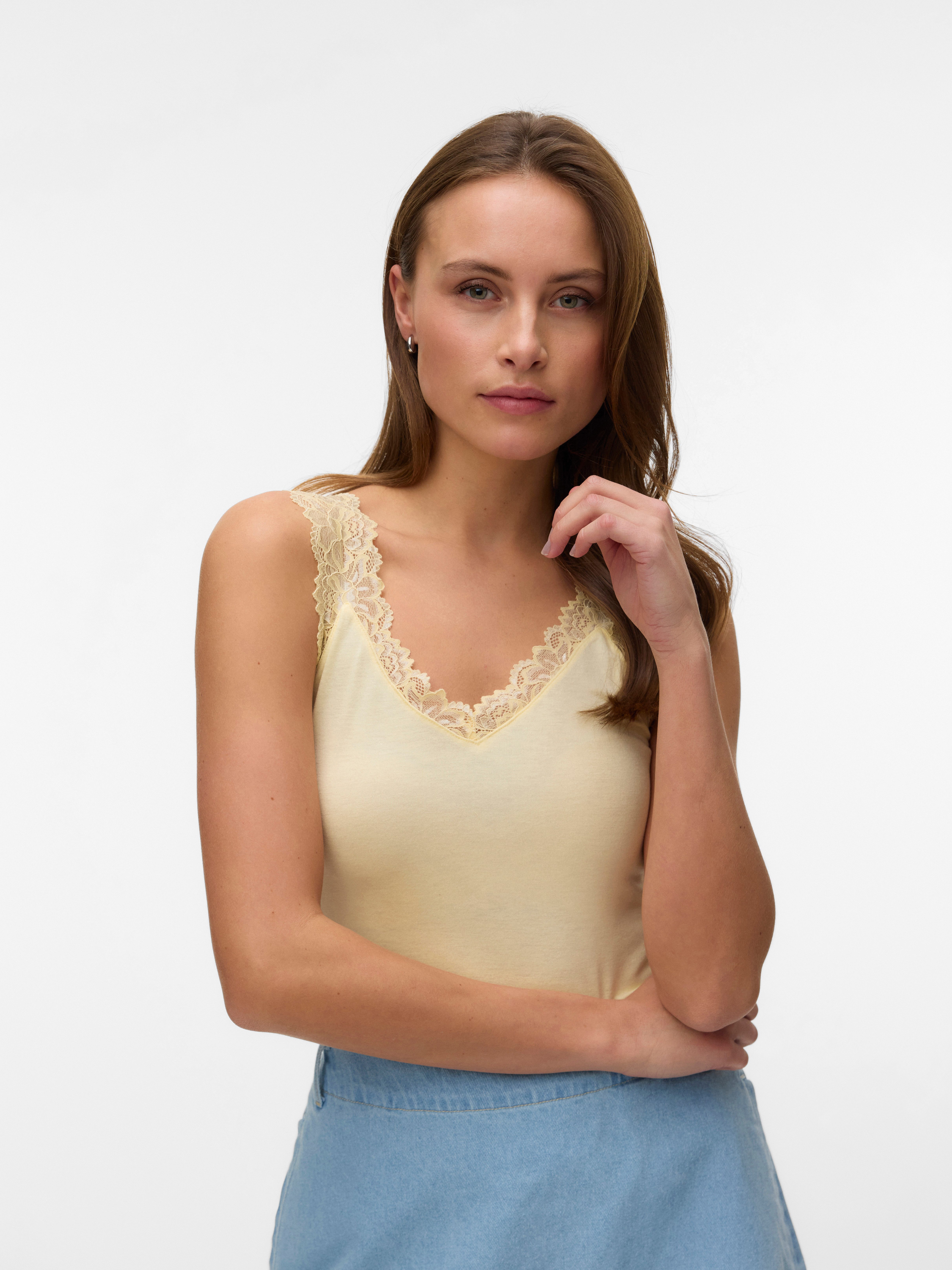 Vero Moda Spitzentop VMROSA SL TOP JRS NOOS Viskosemischung günstig online kaufen