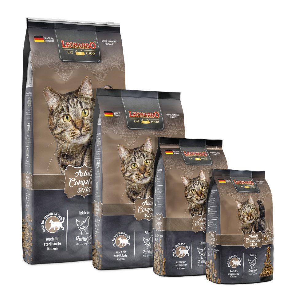 Leonardo Catfood Adult Complete 32/16 - ausgewogene Rezeptur für alle Samtpfoten, Trockenfutter für: Katzen