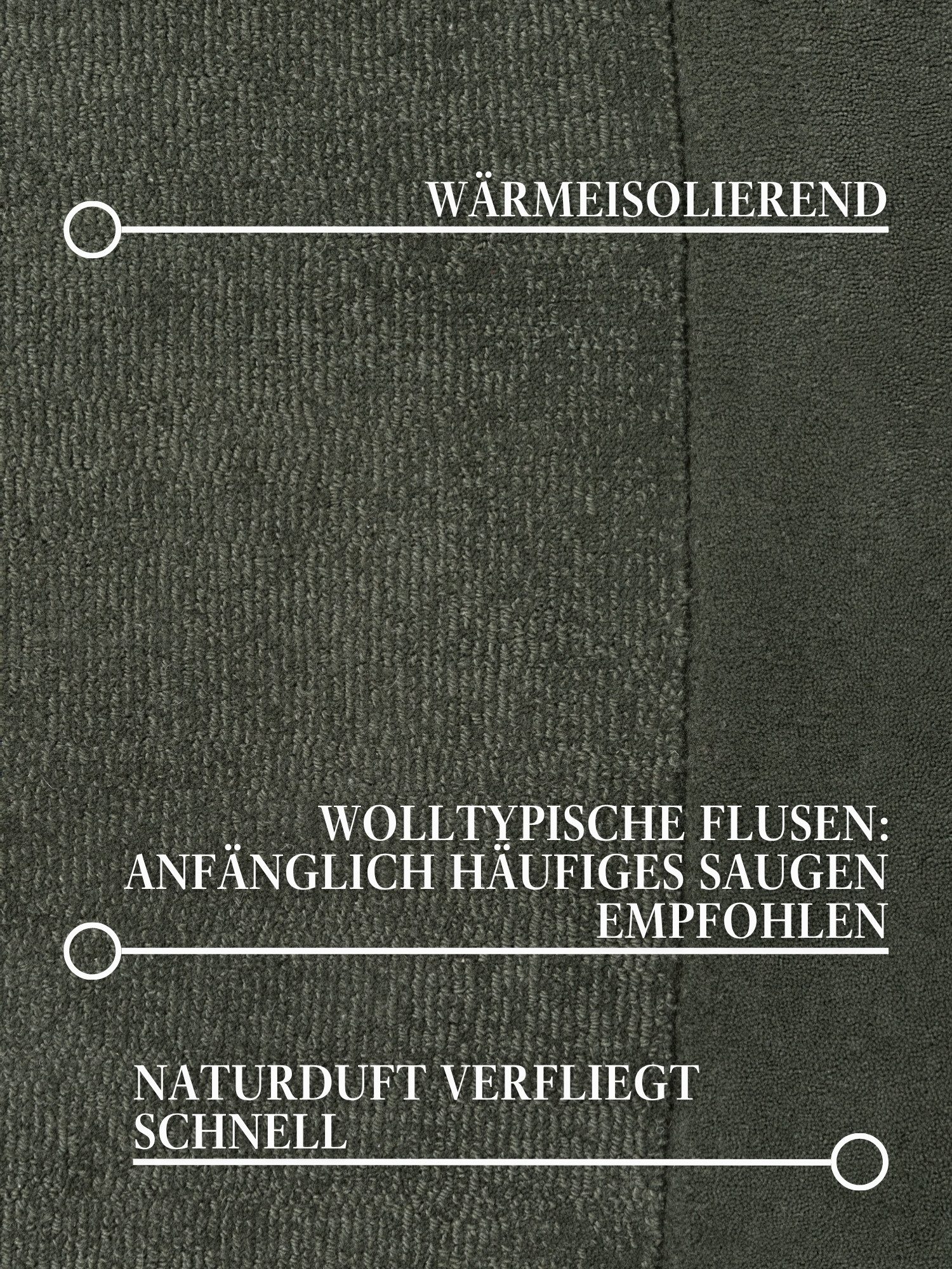 Villeroy & Boch Teppich Wollteppich Kivi, rund, Höhe: 17 mm, Handgewebt, Wolle, Bordüre, Einfarbig, Läufer, Wohnzimmer, Organisch – Bild 4 von 5
