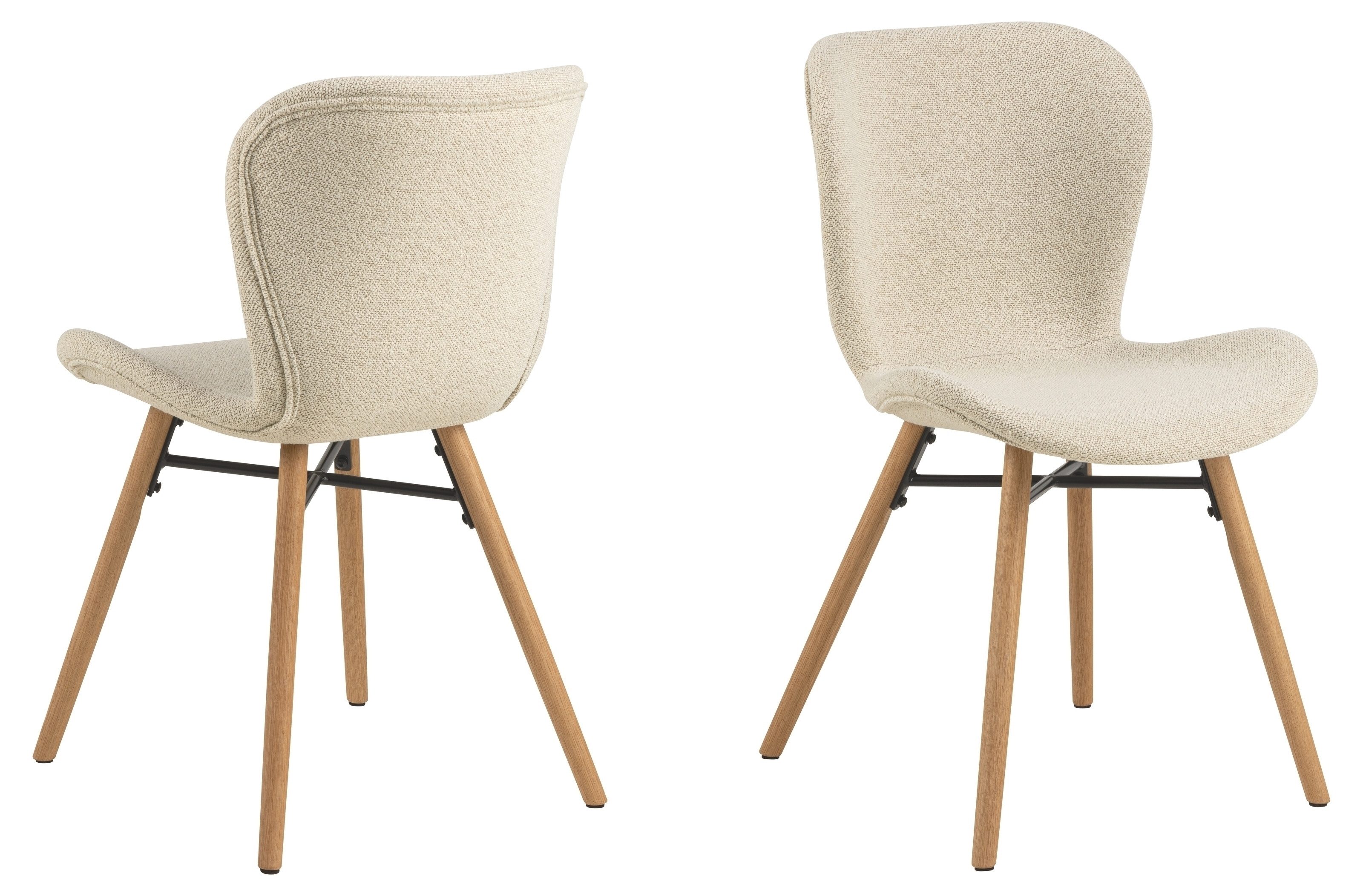 Esszimmerstuhl (2er-Set) in Beige, Stoff - 47x82,5x53cm (BxHxT)