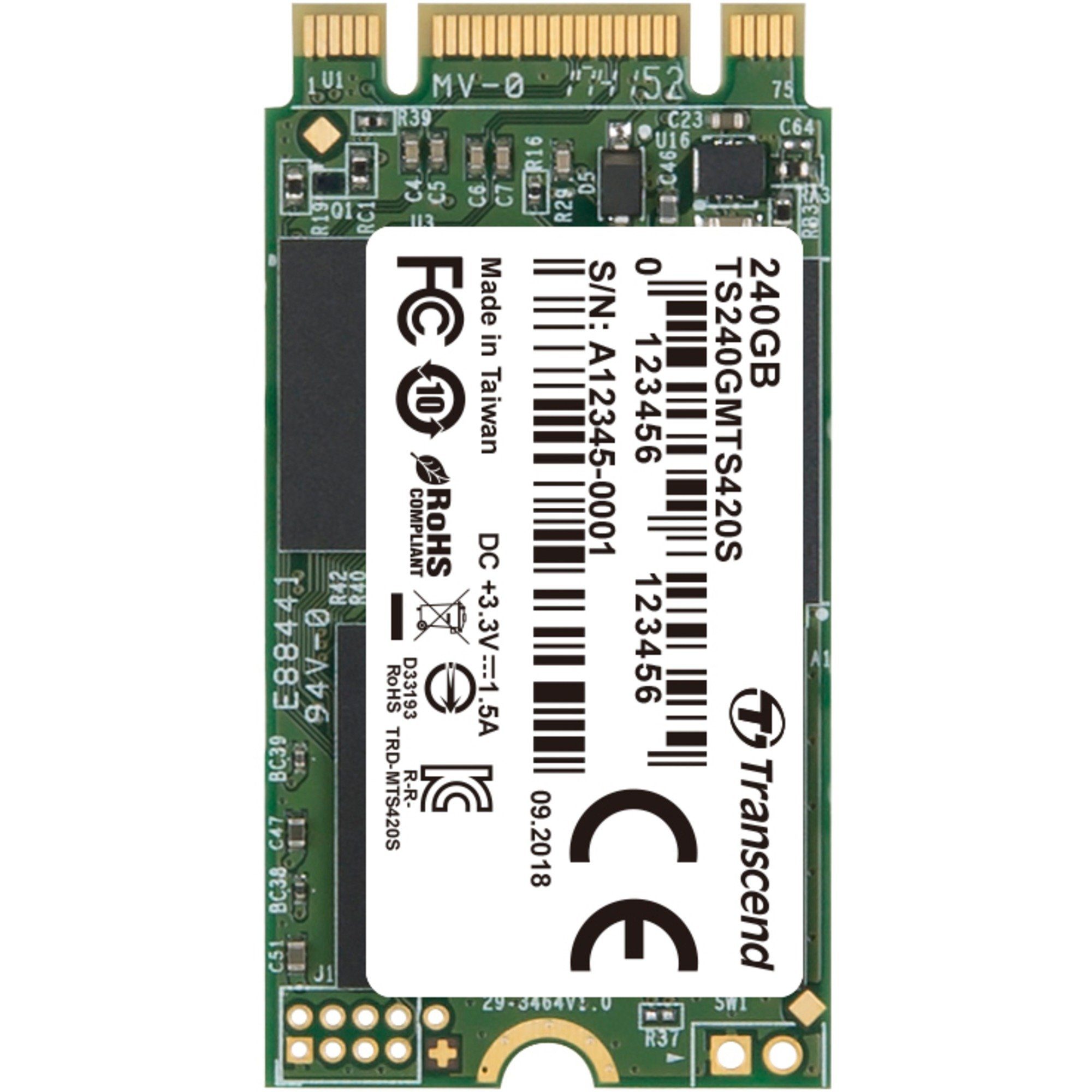 Transcend 420S 240 GB SSD-Festplatte (240 GB) Steckkarte"
