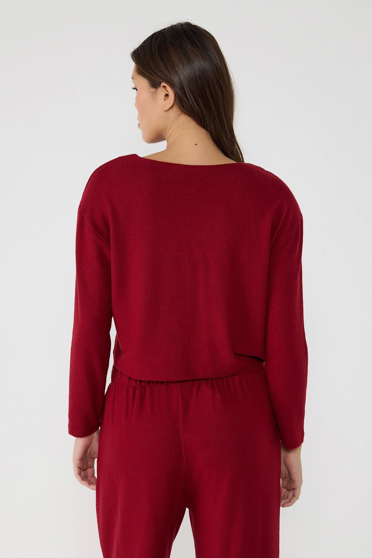 No Matter What Blusenjacke Kurzer Cardigan mit V-Ausschnitt und Knopfleiste