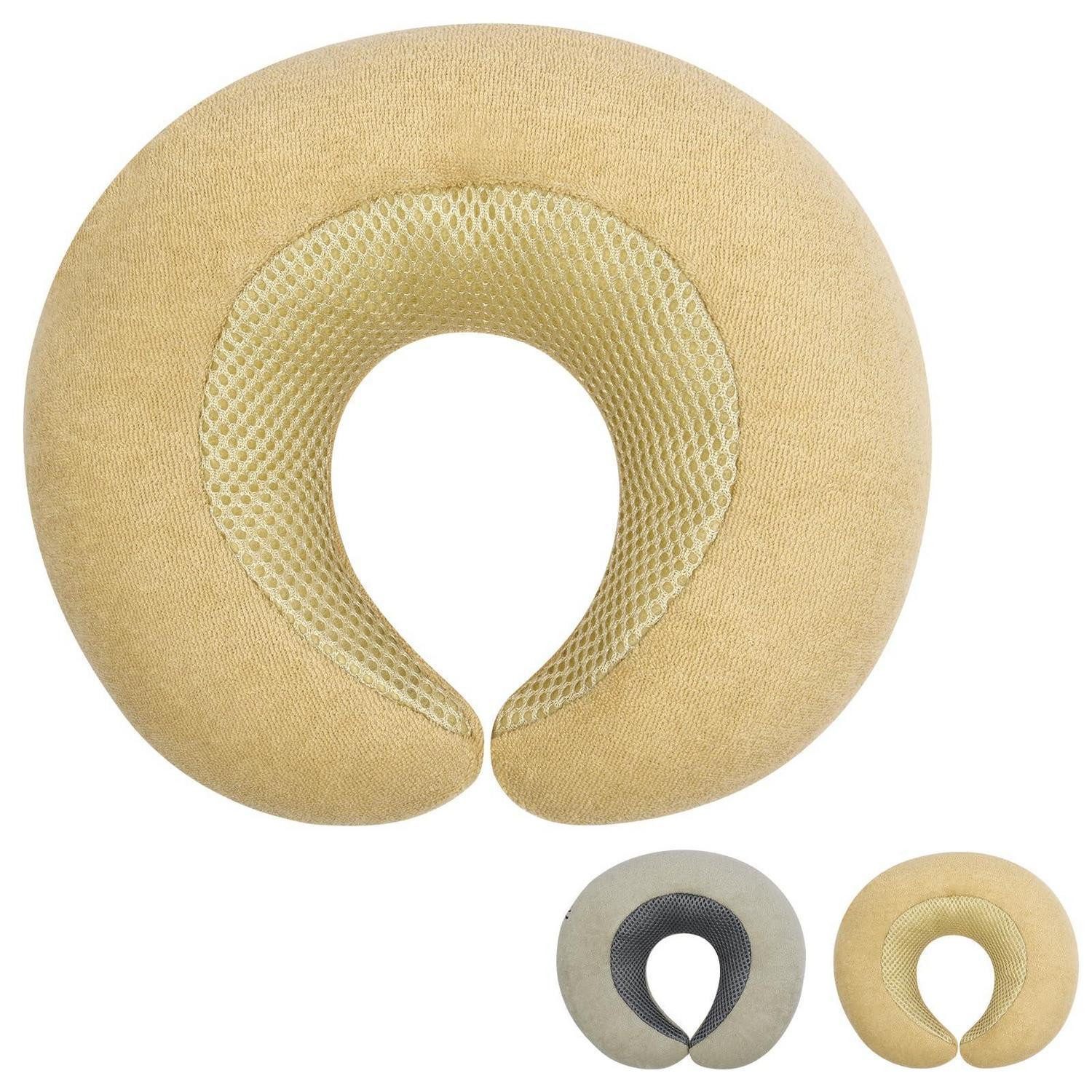 LuxusKollektion Babykissen Baby Reisekissen U Nackenkissen Kinderwagen Autositz Khaki