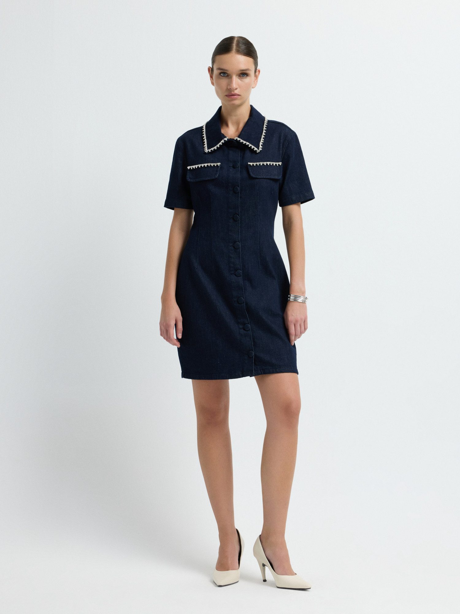 adL Jeanskleid Kurzärmeliges Jeans-Minikleid – Bild 2 von 5
