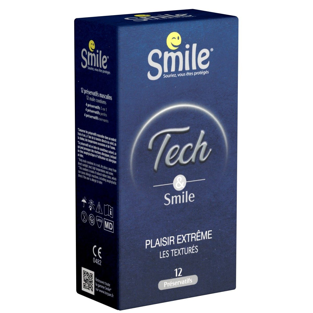 Smile Kondome Tech & Smile Packung mit, 12 St., Les texturés