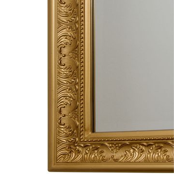 LebensWohnArt Wandspiegel Traumhafter Spiegel FIORAL 82x62cm antik-gold Facette