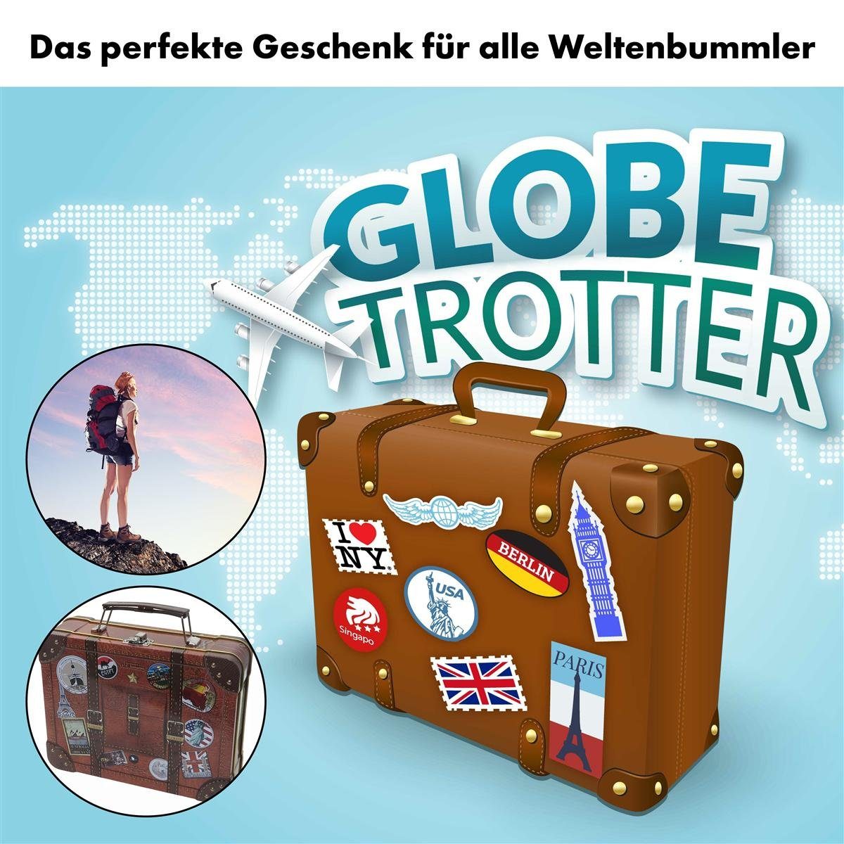 Globetrotter Keksdose Reisekoffer Blechdose, (Spar-Set) Blech, POWERHAUS24