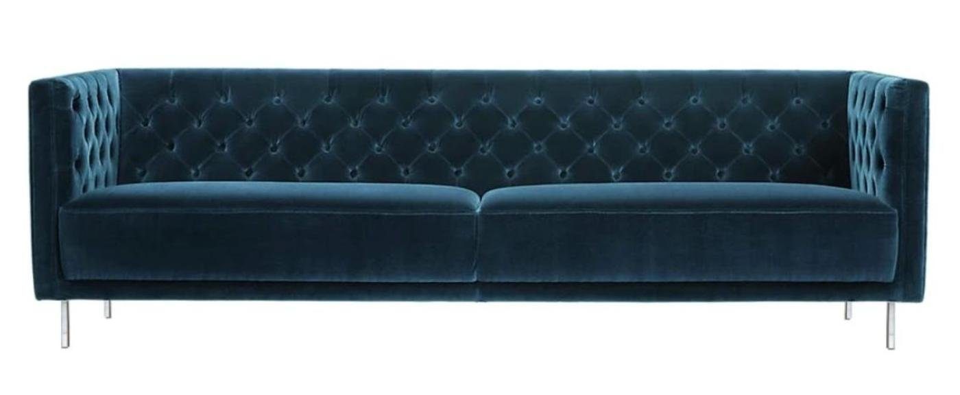 JVmoebel Chesterfield-Sofa Violetter Chesterfield Dreisitzer 3-Sitzer Sofa Luxus Couch Modern Neu, Made in Europe Blau