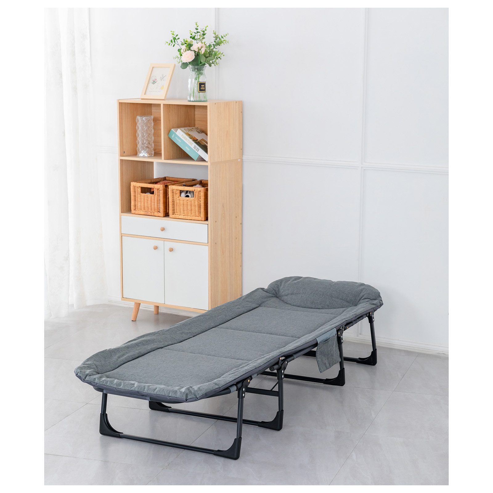 HTI-Living Gästebett Gästebett 65 x 190 Egon klappbares Einzelbett (Stück, 1-St., 1 Gästebett) Klappbett Feldbett Karpfenliege