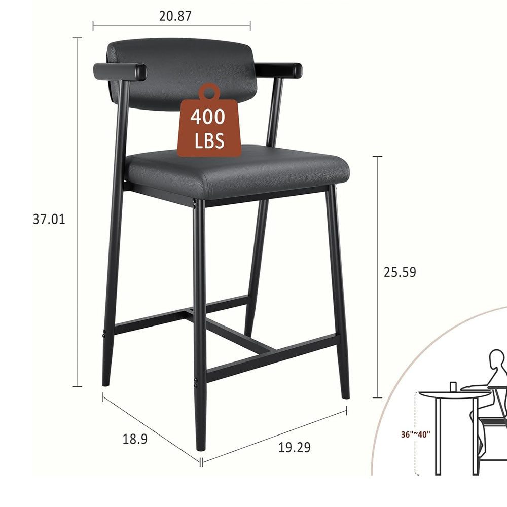 GarveeMore Barhocker Bar Hocker Set von 2 mit Armen mit Fußlehne für Küchen günstig online kaufen