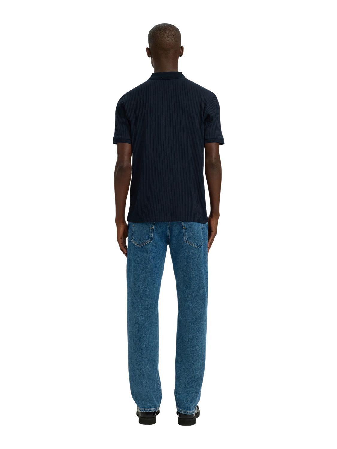 SELECTED HOMME Poloshirt SLMFAVE STRUCTURE SS POLO (1-tlg) aus Baumwollmix