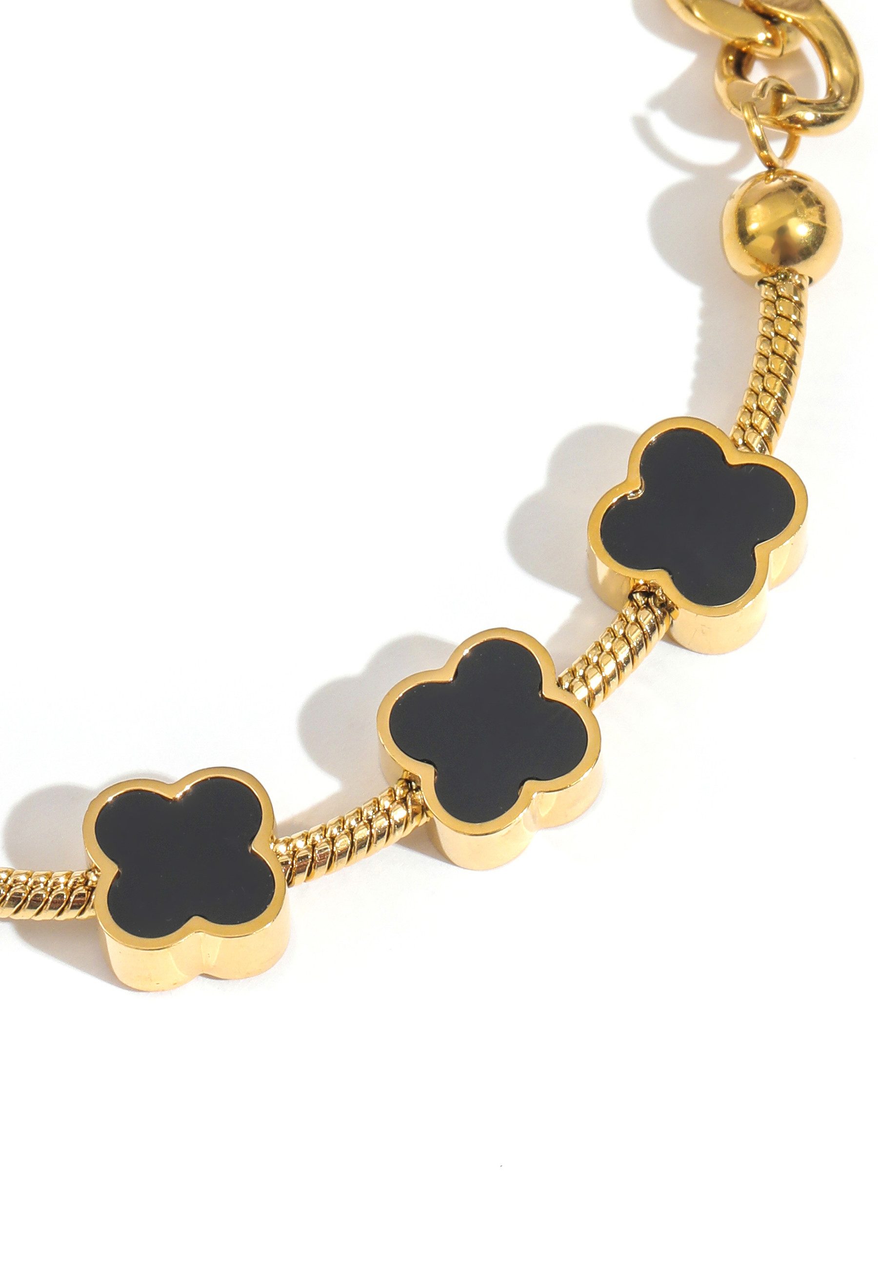 GOLDKLEIN Edelstahlarmband Blumen Perlmutt Edelstahl Panzerarmband mit Char günstig online kaufen
