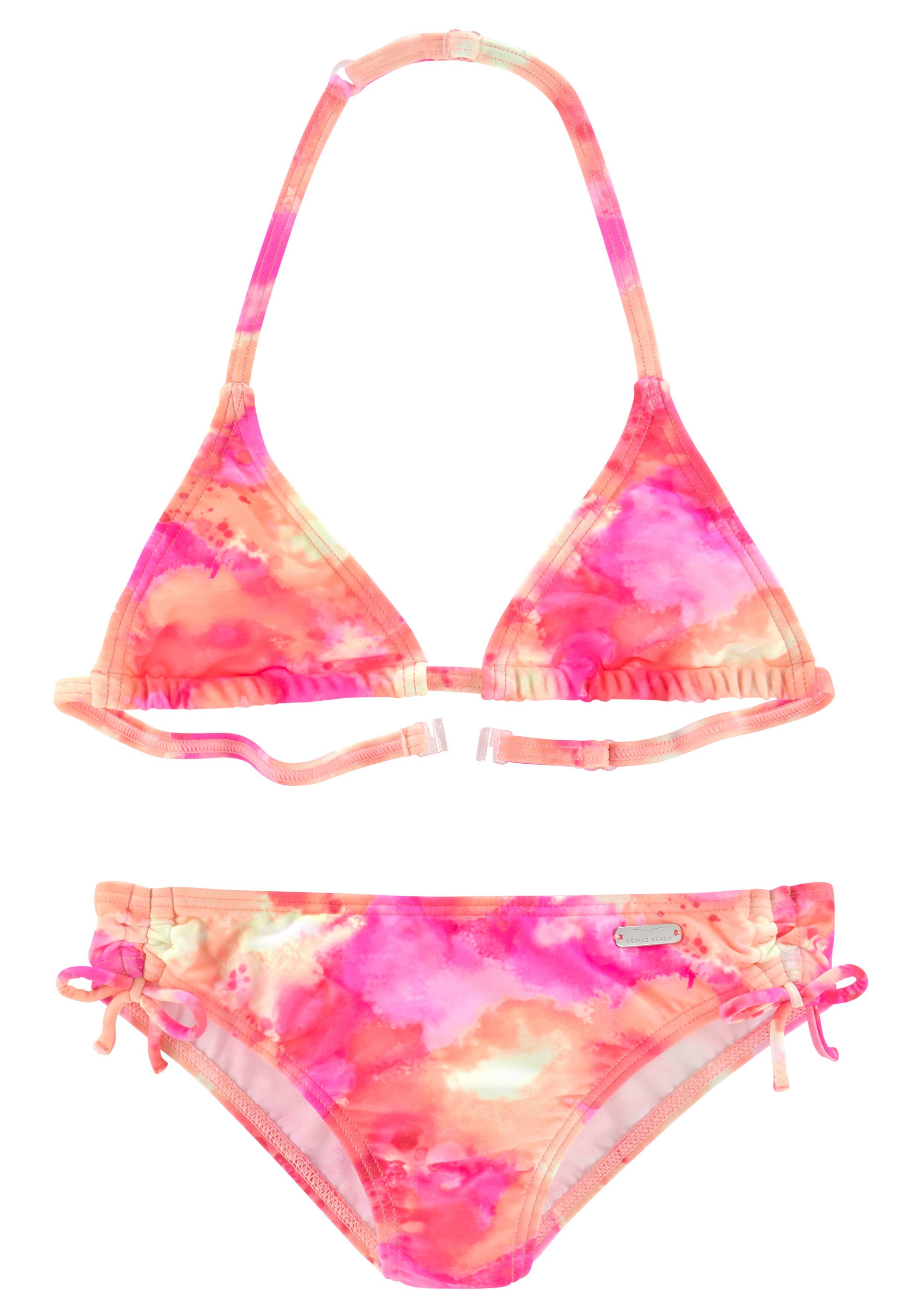 Triangel-Bikini Kids Epica Venice Beach im Neondruck