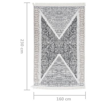 Teppich Schwarz und Grau 160x230 cm Baumwolle, furnicato, Rechteckig