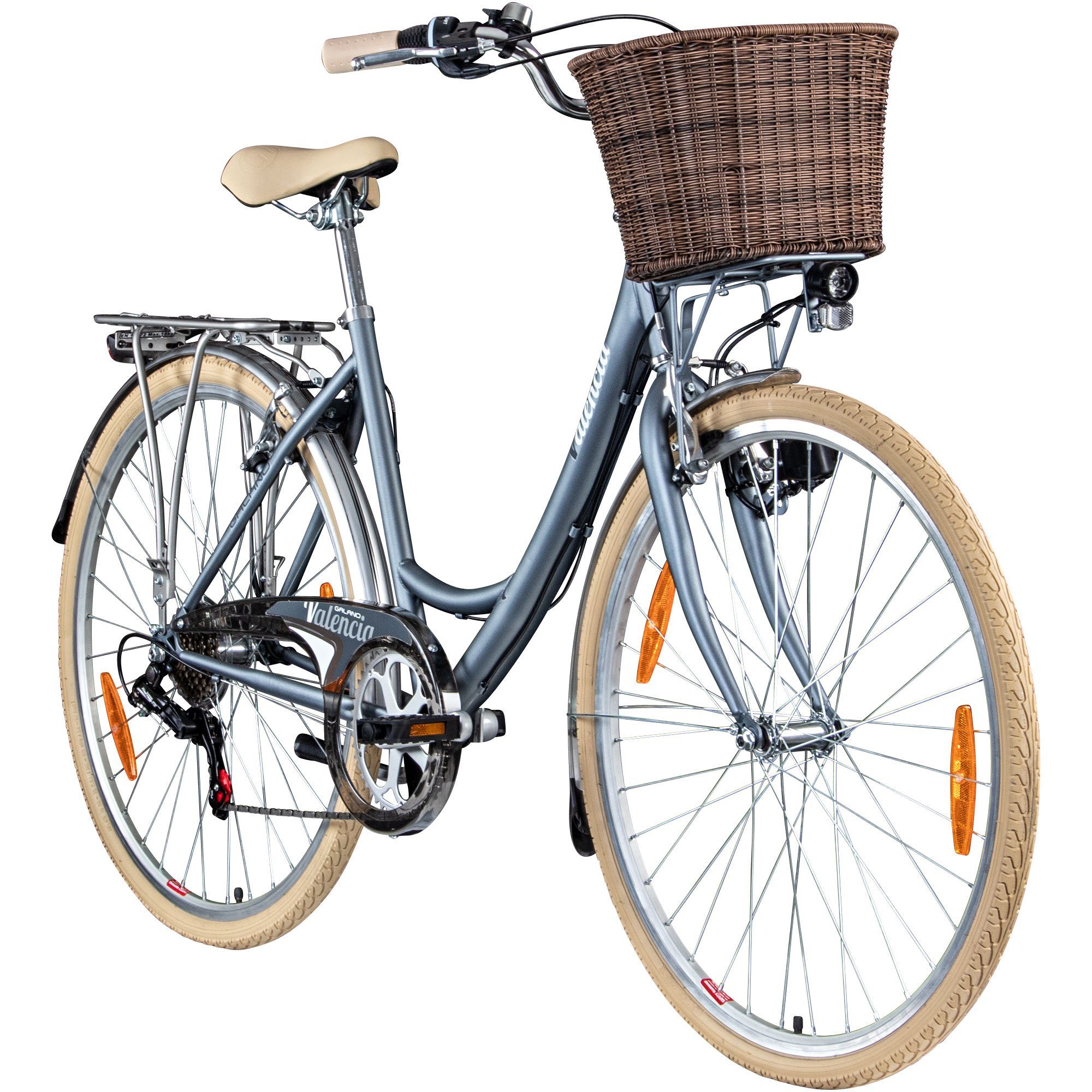 Galano Cityrad Valencia, 6 Gang, Kettenschaltung, vintage Damenfahrrad 28 Zoll Hollandrad retro