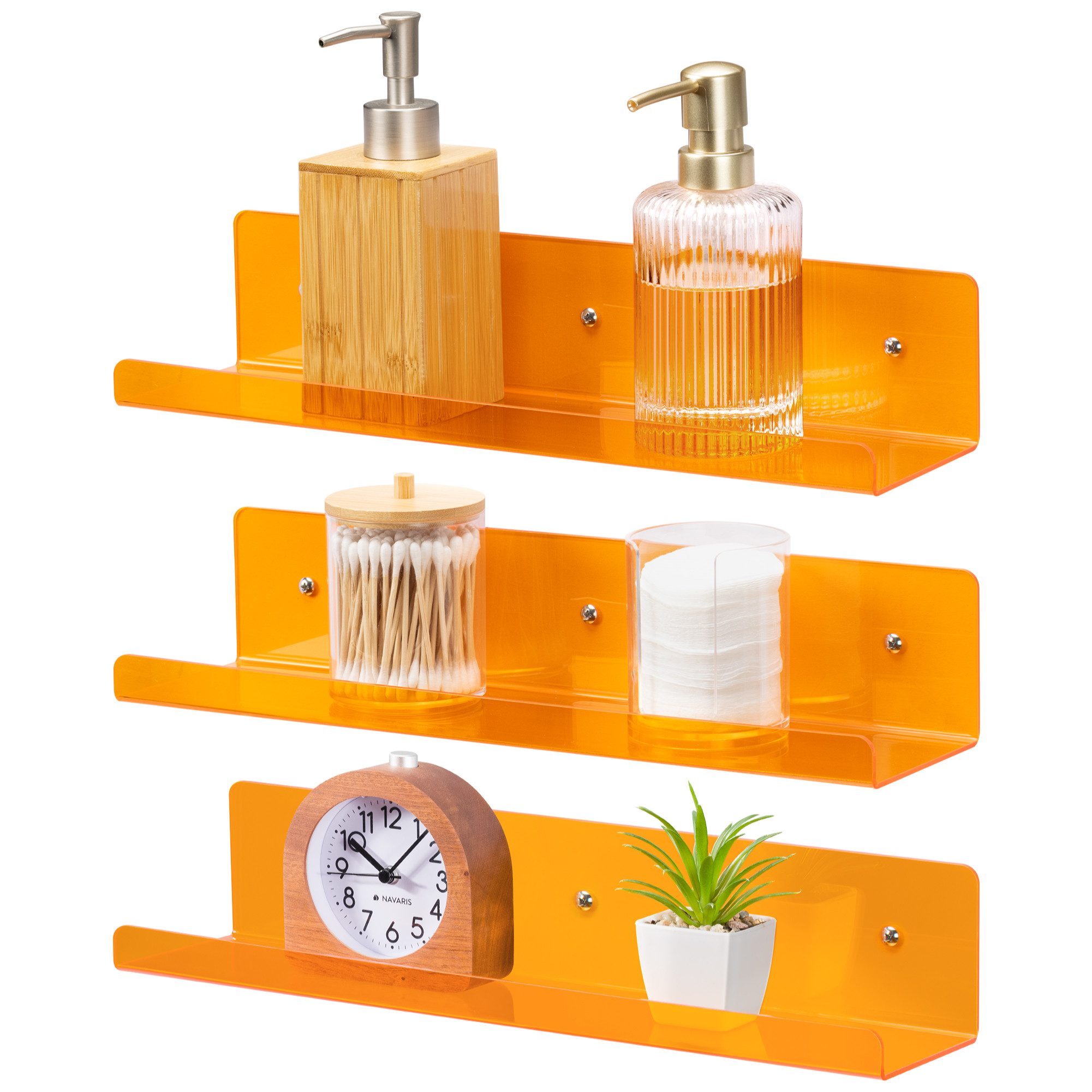 Wandregal Acryl Regal 3er Set - Plexiglas Regal - 38 x 10 cm - Wandregal
