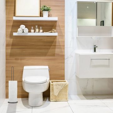 relaxdays Toiletten-Ersatzrollenhalter Ersatzrollenhalter 2er Set für Bad, Weiß