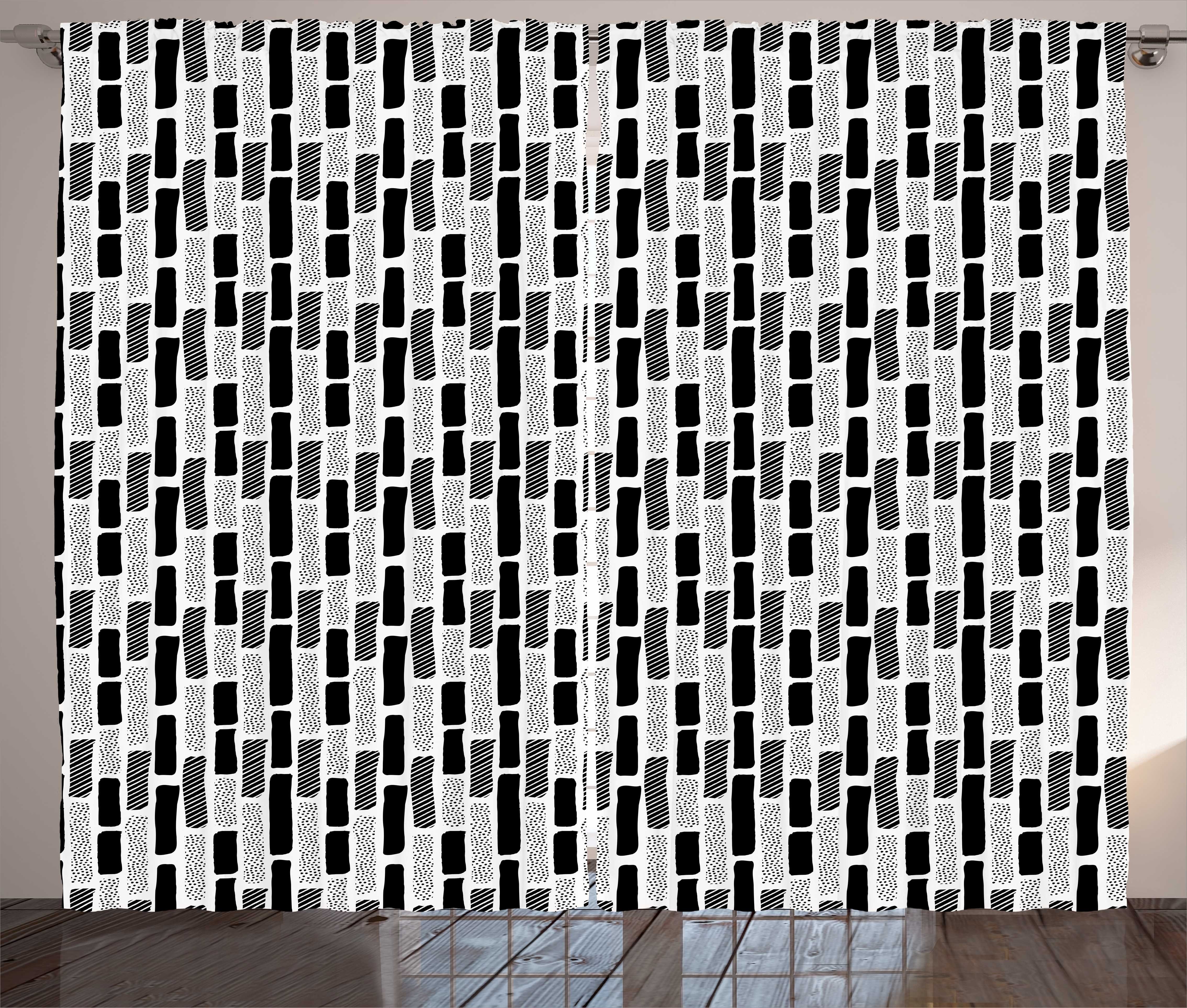 Gardine Schlafzimmer Kräuselband Vorhang mit Schlaufen und Haken, Abakuhaus, Abstrakt Pinsel Mark Effect Stripes