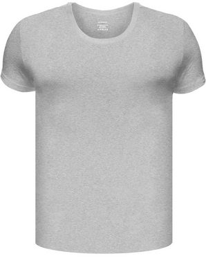 BRUBAKER Unterziehshirt Herren Unterhemd mit Rundhals Auschnitt (Set, 5-St., 5er-Pack) Kurzarm Shirt - T-Shirt zum Unterziehen aus hochwertiger Baumwolle (glatt) - Extra Lang - Rundkragen - Regular Fit- Nahtlos
