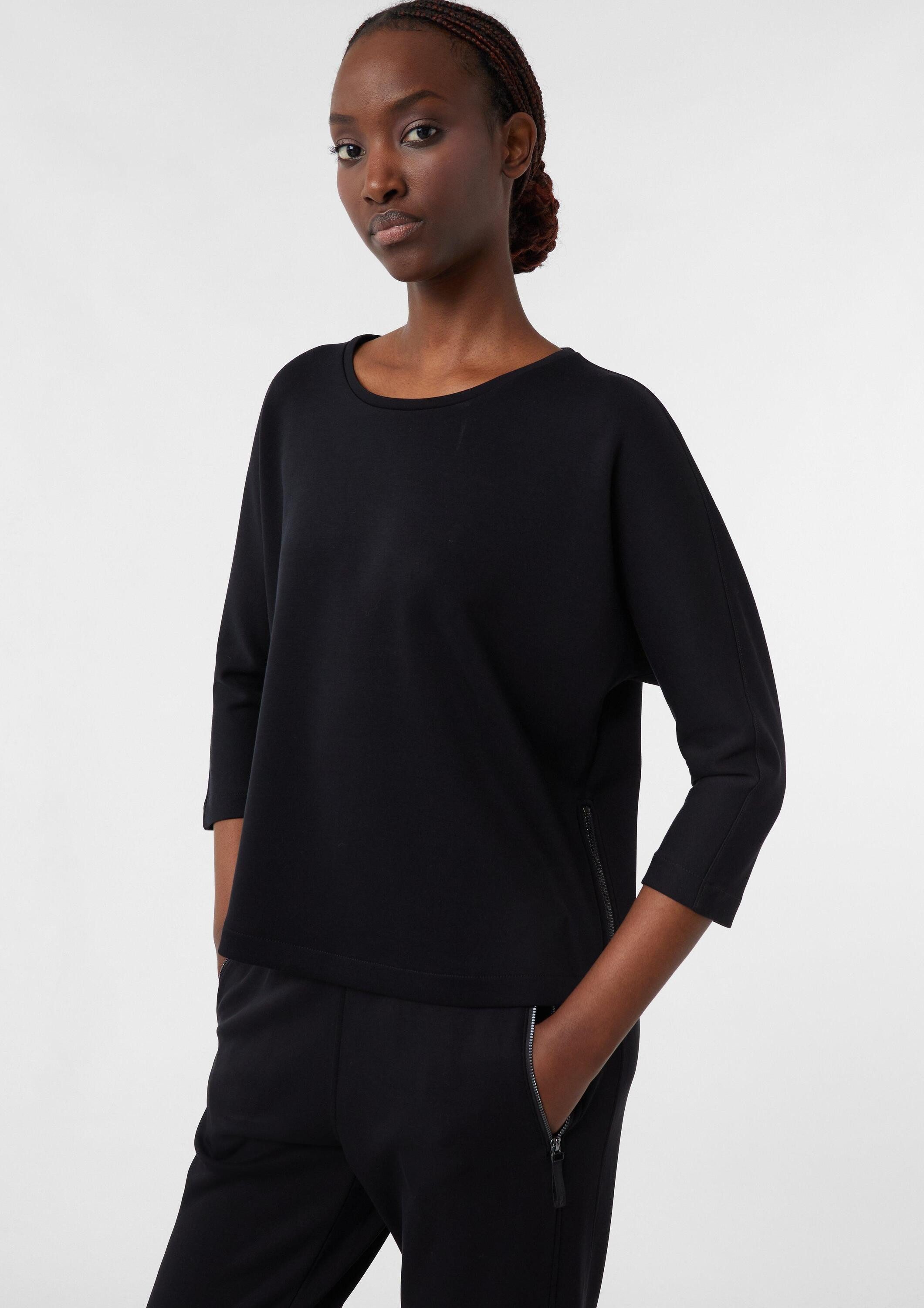 comma 3/4 Arm-Pullover Sweatshirt Sweatshirt mit Fledermausärmeln und Zippe günstig online kaufen