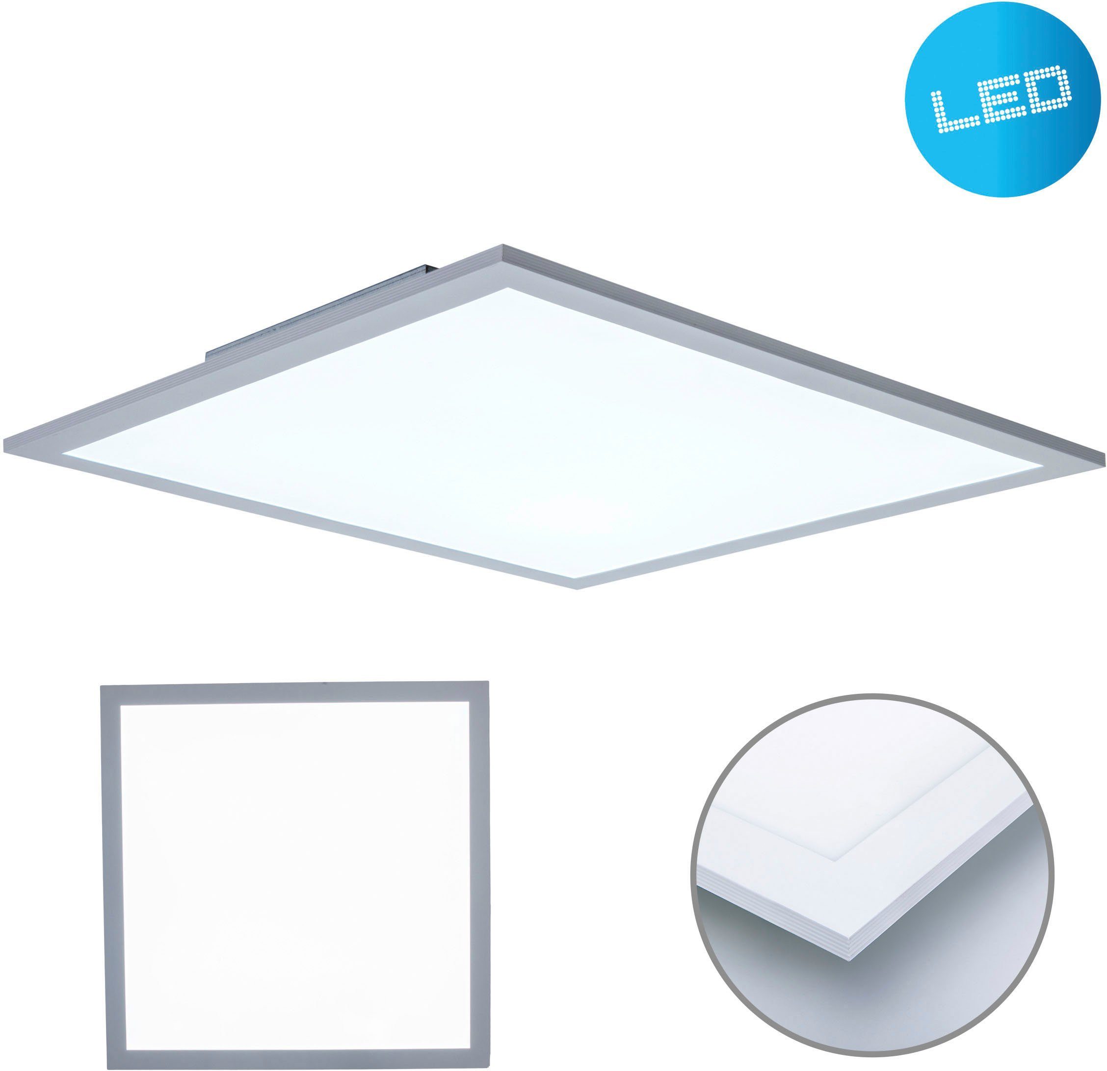 näve LED Panel Nicola, LED fest integriert, Neutralweiß, Aufbaupanel weiß 45x45cm, H: 6cm, 120 LED, Lichtfarbe neutralweiß